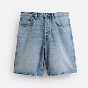Zara Blue Jean Shorts Straight Fit